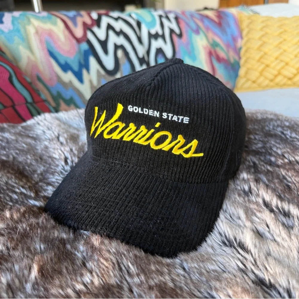 Golden State Warriors Black Corduroy New Era Cap - Picture 1 of 3